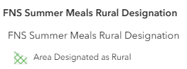 map legend for rural designation